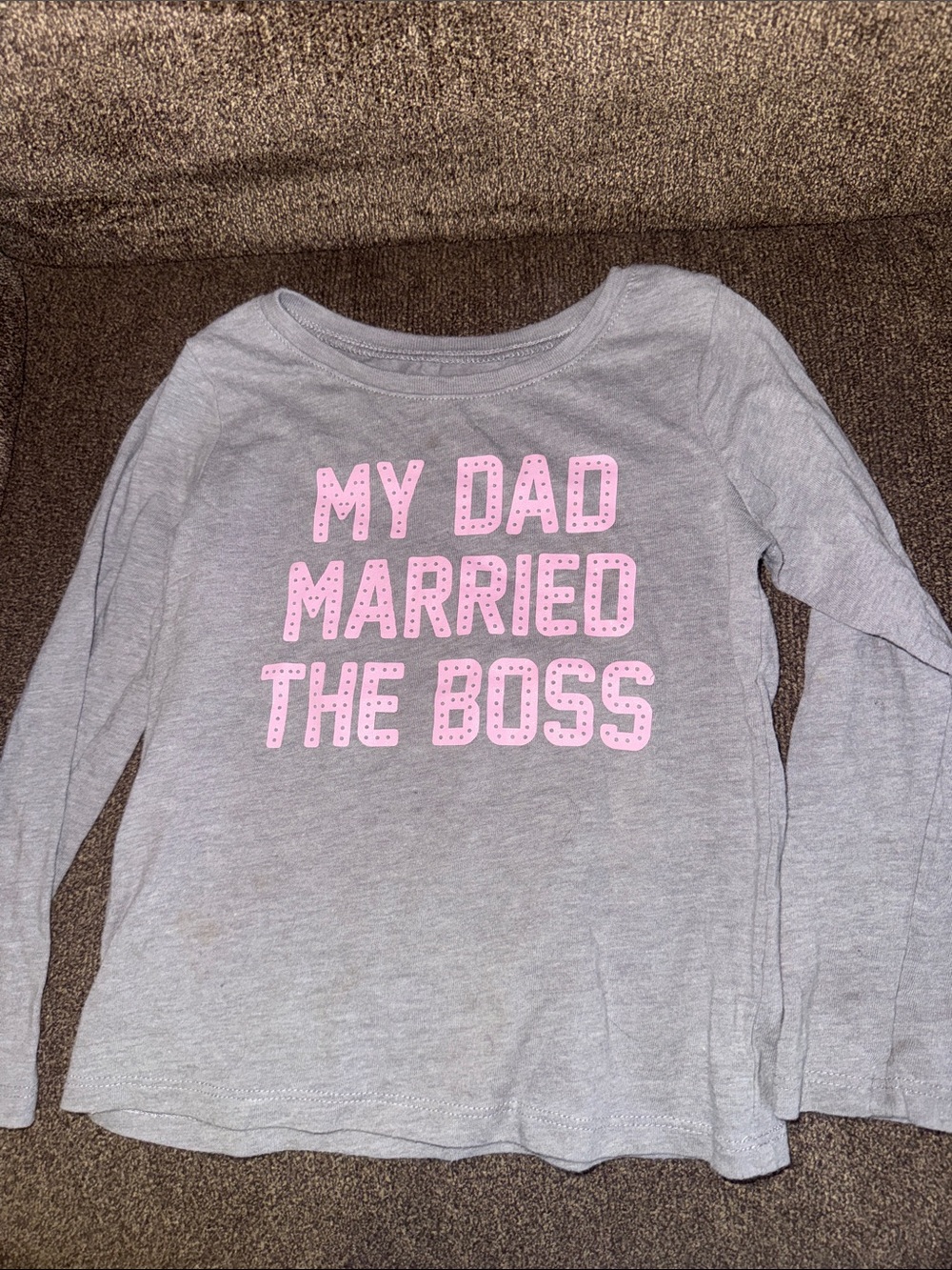 The Children's Place Gray Long Sleeve Tee with Pink Graphic